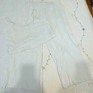 White Pointelle Capri Pajama Set by Old Navy